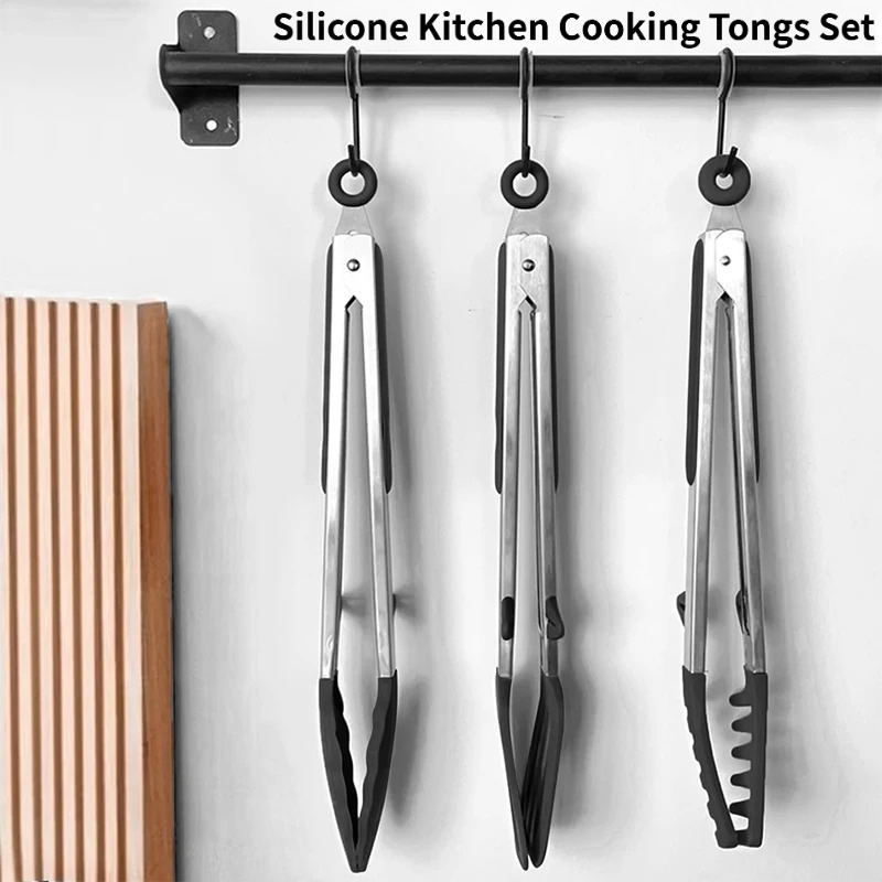 Home Cooking Utensil Set - Conjunto de 3 Pinças de Silicone