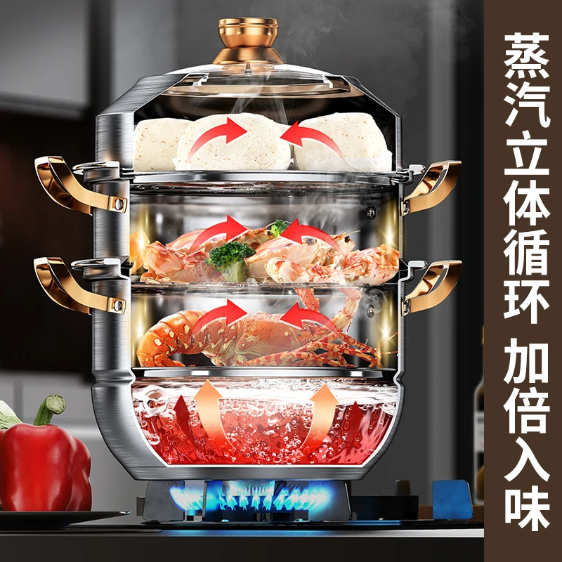 Panela a vapor de aço inoxidáv - Home Cooking Services avaliação e preço