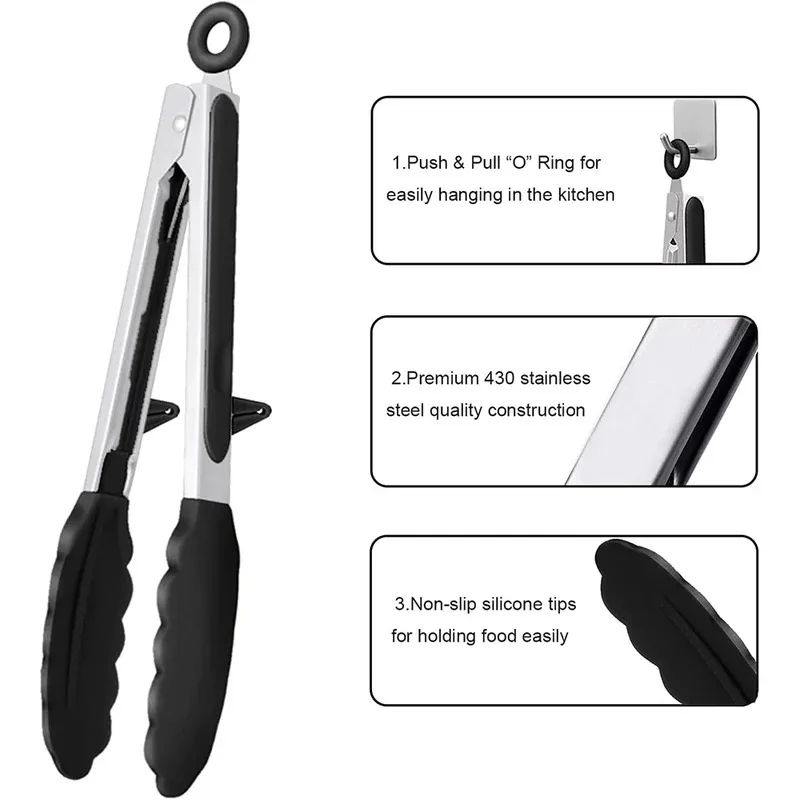 Conjunto de 3 Pinças de Silico - Home Cooking Utensil Set avaliação e preço