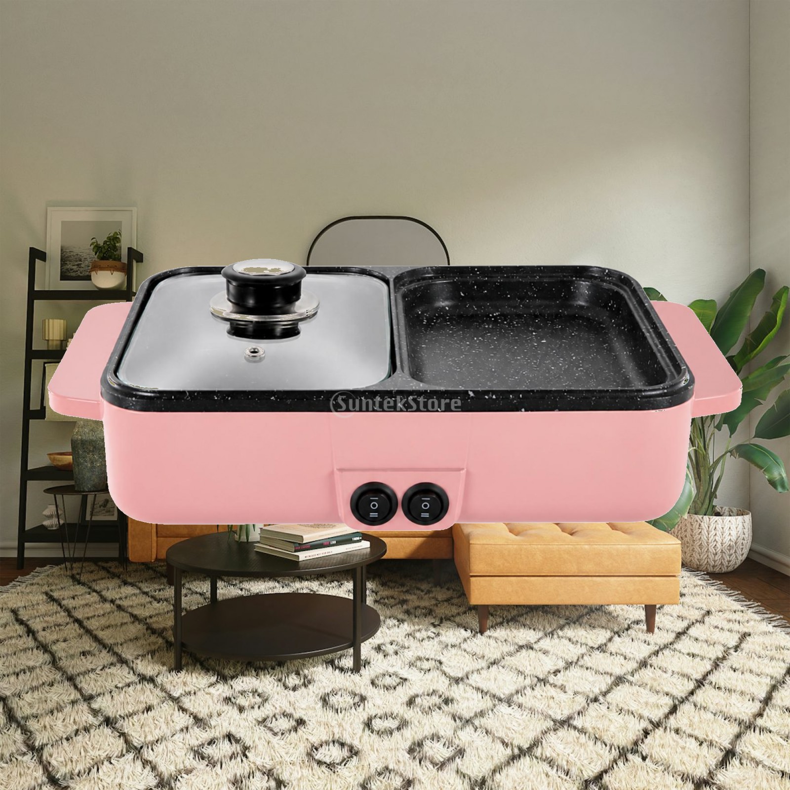 Combo de Grelha Elétrica e Pan - Hot Pot Portable Dual avaliação e preço