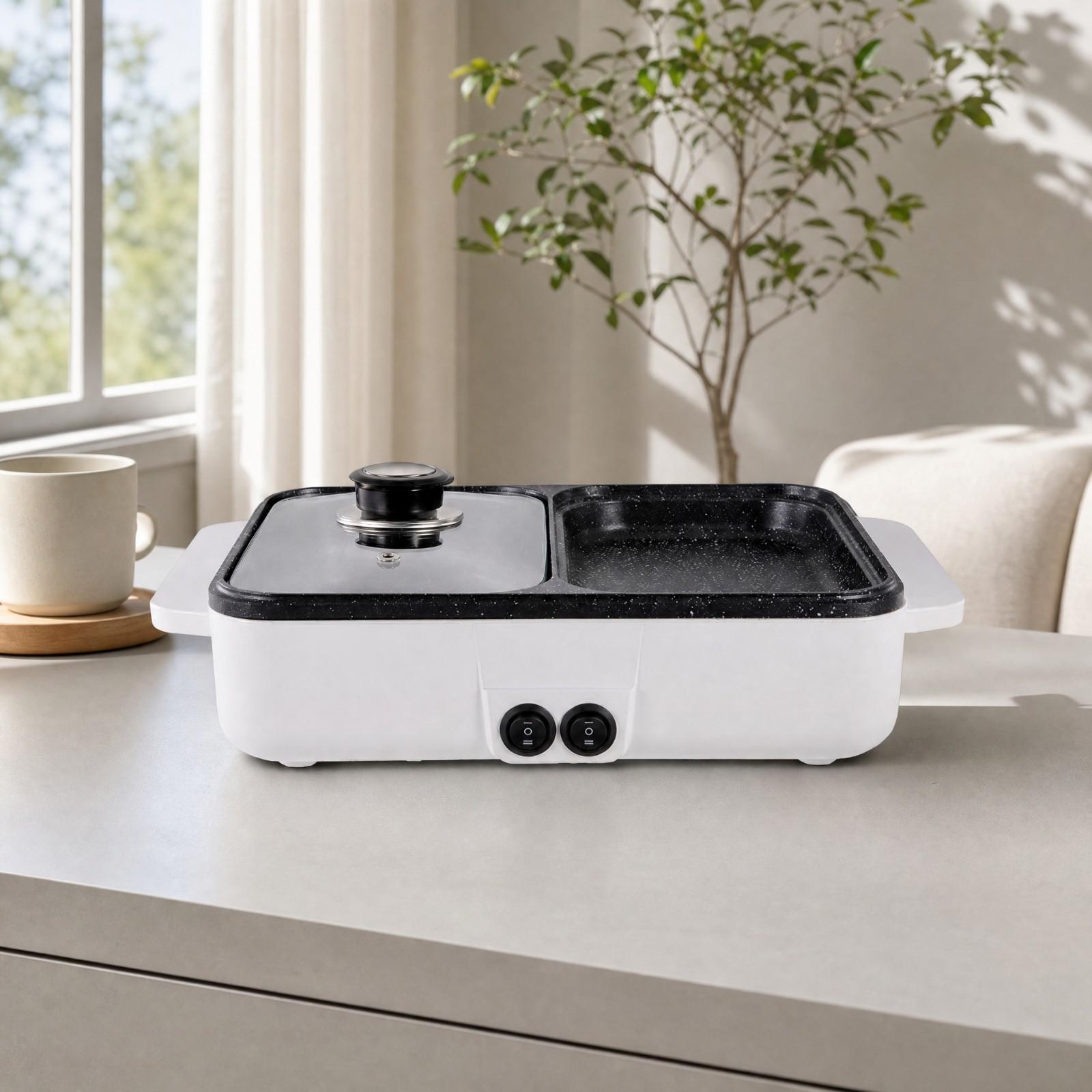 Combo de Grelha Elétrica e Pan - Hot Pot Portable Dual avaliação e preço