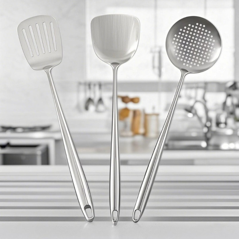 Espátula de aço inoxidável par - Home Cooking Utensil Set avaliação e preço