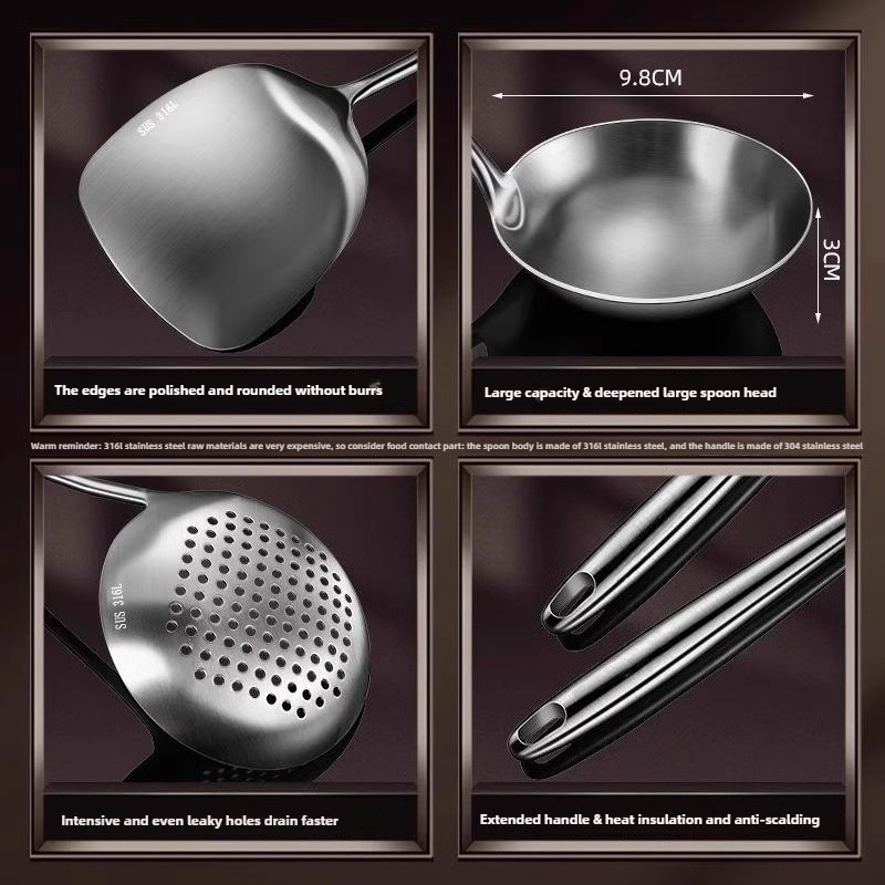 Espátula de aço inoxidável par - Home Cooking Utensil Set avaliação e preço
